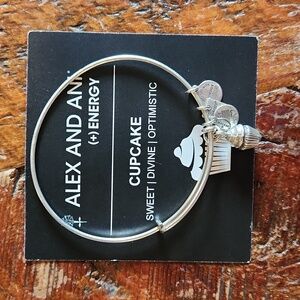 Alex And Ani Bangle Cupcake Bracelet Silver